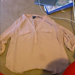 blush pink blouse